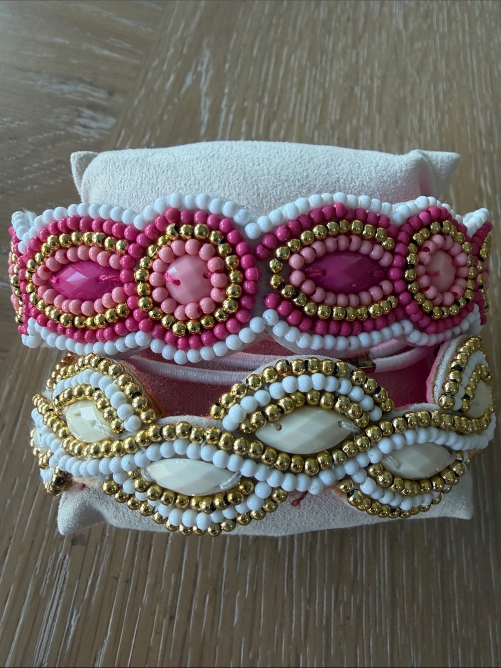 2015 Lilly Pulitzer Target First Collaboration Beaded Headbands Pink Gold White